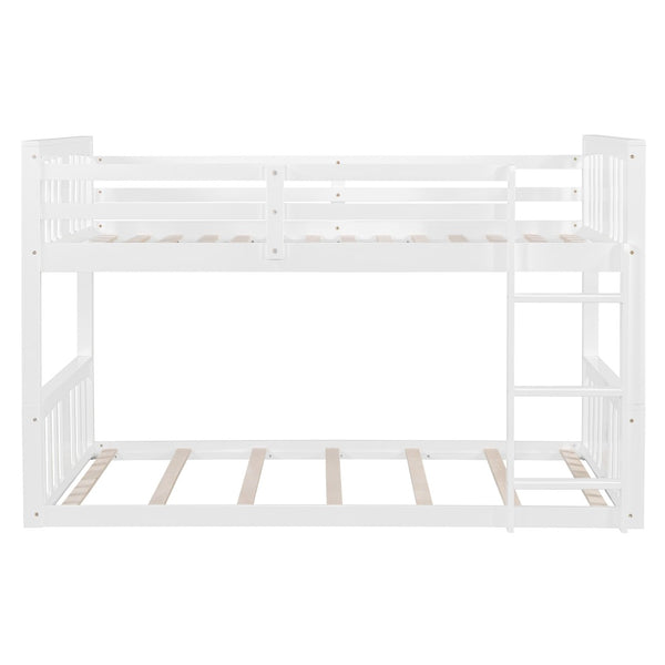 English Elm Twin Over Kids Bunk Bed Solid Pine Frame Gray Finish with Safety Guardrail N708P242163K