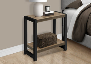 English Elm Accent Table Two Tier Narrow Black Laminate Metal Legs Modern Living Room Bedside B2710P218939