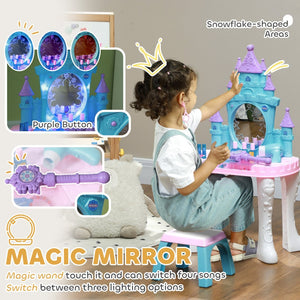 English Elm Qaba Kids Castle Vanity Set With Mirror, Lights, Music & 18 Accessories For Creative Play Ages 3-6 W2225P249751-GIGA