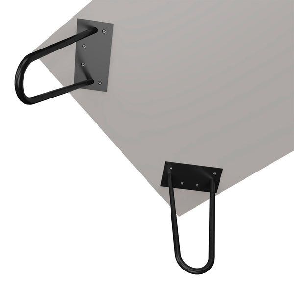 English Elm Coffee Table Marydel Smoke Gray Engineered Wood with Hairpin Legs, Open Shelves & Modern Style B092P238711