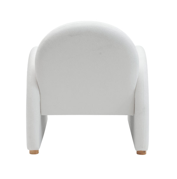 English Elm Modern Boucle Accent Armchair – Plush Beige Lounge Chair With Curved Armrests For Stylish Comfort T3903P372601