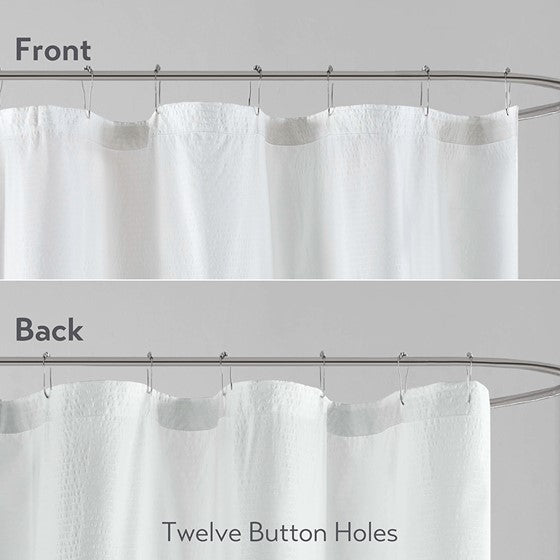 English Elm Ombre Seersucker Shower Curtain Aqua 72x72 – Lightweight Embossed Texture, Machine Washable Elegance B035P268152