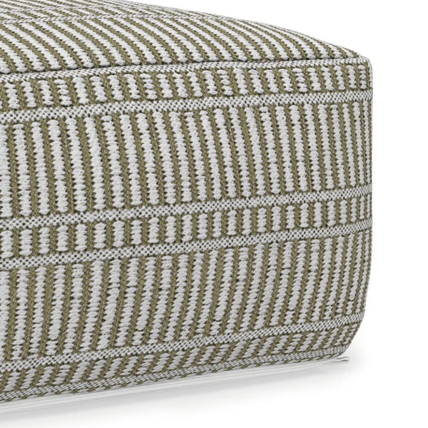 English Elm Safford Handwoven Geometric Square Pouf in Recycled Pet Yarn for Patio or Living Room B136P427586