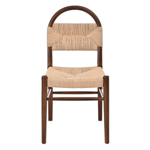 English Elm 7 Piece Oval Rubberwood Dining Set Woven Paper Cord Chairs Farmhouse Kitchen N762S100004AAD