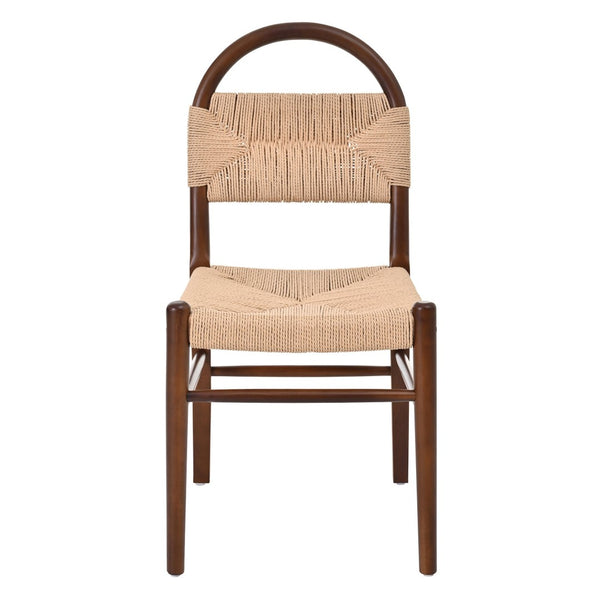 English Elm 7 Piece Oval Rubberwood Dining Set Woven Paper Cord Chairs Farmhouse Kitchen N762S100004AAD