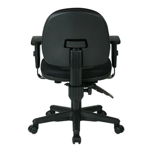 OSP Home Furnishings Sculptured Ergonomic Office Chair with Lumbar Support and Adjustable Arms for Long Days Black 8180-231