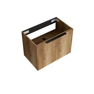 English Elm 30inch Floating Bathroom Vanity with 3d Carved Panels and Spacious Drawer Storage W3520P455297
