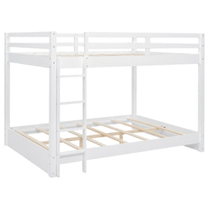 English Elm Wood Queen Size Bunk Bed With Ladder - Sturdy, Space-Saving Design For Modern Bedrooms & Guests N7090004007K-GIGA
