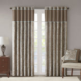 Madison Park Aubrey Traditional Jacquard Curtain Panel Pair MP40-715 Blue/Brown