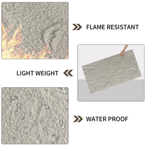 English Elm 3d Faux Stone Pu Wall Panels Set Lightweight Flame Resistant Architectural Accent Cement Grey W347P419785