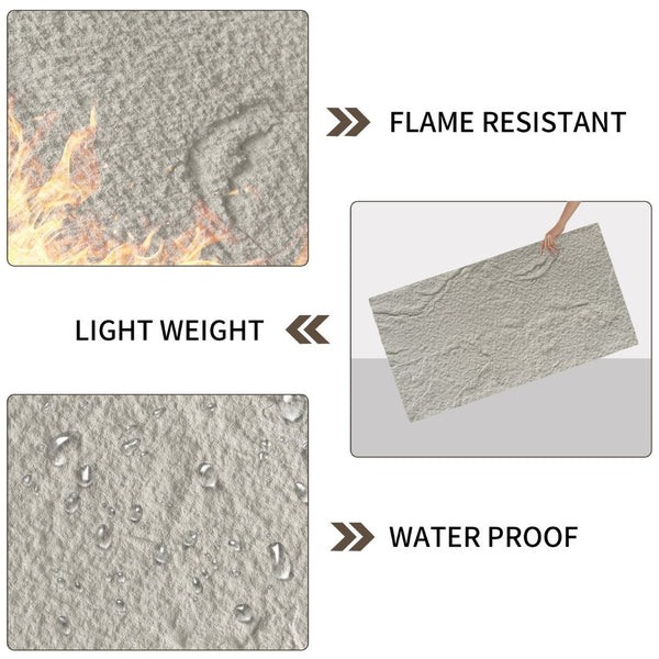 English Elm 3d Faux Stone Pu Wall Panels Set Lightweight Flame Resistant Architectural Accent Cement Grey W347P419785