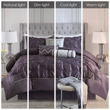 Madison Park Laurel Transitional 7 Piece Tufted Comforter Set MP10-659 Plum