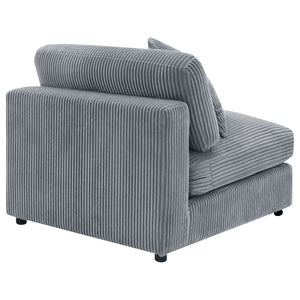 English Elm Cassidy Corduroy Armless Lounge Chair Plush Modular Seating for Living Rooms Fog B062P440340
