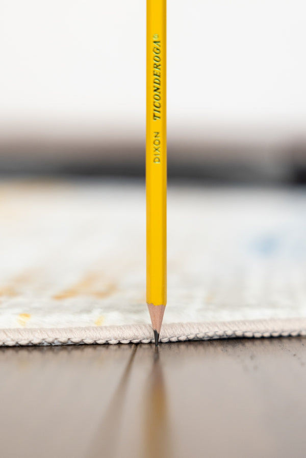 English Elm RABBIT Washable Non-Slip Round Rug 41" Ivory Multi – Durable Polyester, Kid & Pet Friendly, Foldable B186P261391