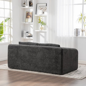 English Elm 71" Chenille Pull Out Sleeper Loveseat Convertible Floor Couch for Dorm or Guest Bedroom Gray W3118P388902