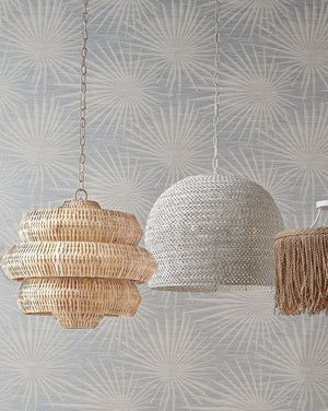 Currey & Company Antibes Grande White Chandelier - Stunning Bleached Rattan Design With 18 Lights For Bright Elegance Natural Rattan ,Wrought Iron 9000-1316-currey-company