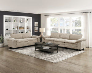 English Elm Modern Plush Chenille Loveseat with Pocket Coil Support, Reversible Cushions & Removable Zippers for Easy Care and Lasting Comfort taupe 34.5 L x 29 W x 8.5 H B011S01805