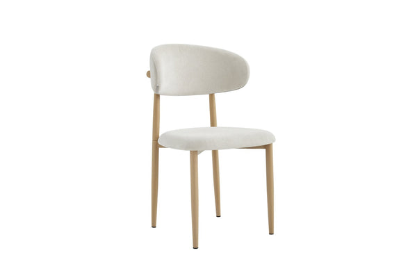 English Elm Dining Chairs Set of Two with Linen Cushions and Iron Legs for Farmhouse Kitchens Beige,Natural Wood W3590P457154