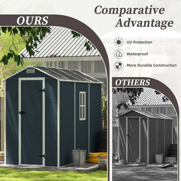English Elm Campcraft Outdoor Resin Storage Shed with Hd Windows Uv Resistant Polypropylene Build W1598S00027