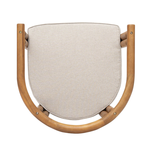 English Elm Christopher Knight Home® - Cove Acacia Wood Dining Chair Set Of 2 With Teak Finish And Beige Cushions For Indoor/Outdoor Use N775P329653T