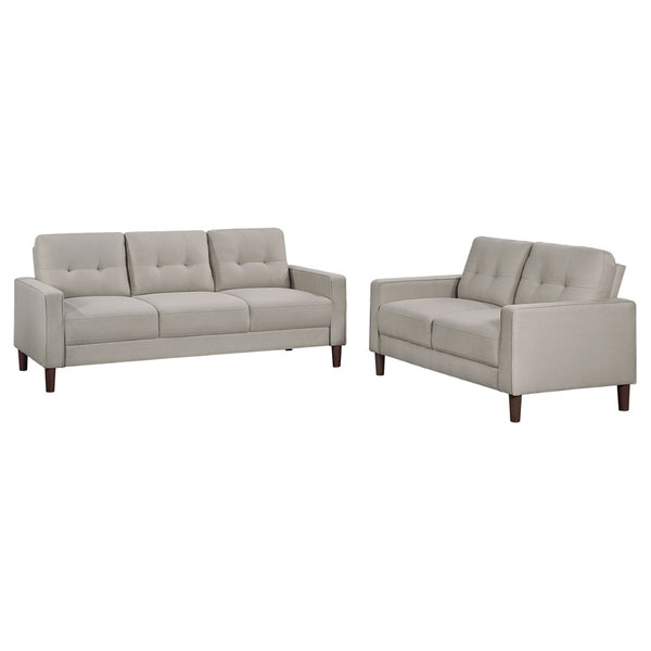 English Elm Harvey Tufted Fabric Sofa Set with Tapered Legs for Mid-century Living Rooms B062S01423