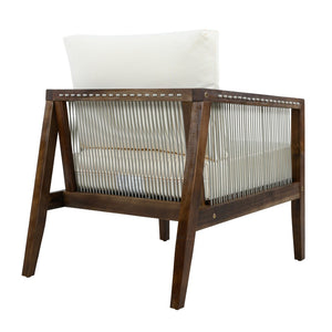 English Elm Outdoor Acacia Wood Club Chairs Set of 2 with Rope Back and Weather Resistant Cushions Beige,Dark Brown N768P408130D_2