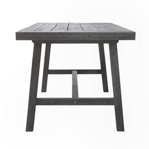 English Elm Miami Outdoor Patio Picnic Dining Table - 100% Acacia Hardwood, Durable Weather-Ready Design, 59" L Gray Wash B093P401105