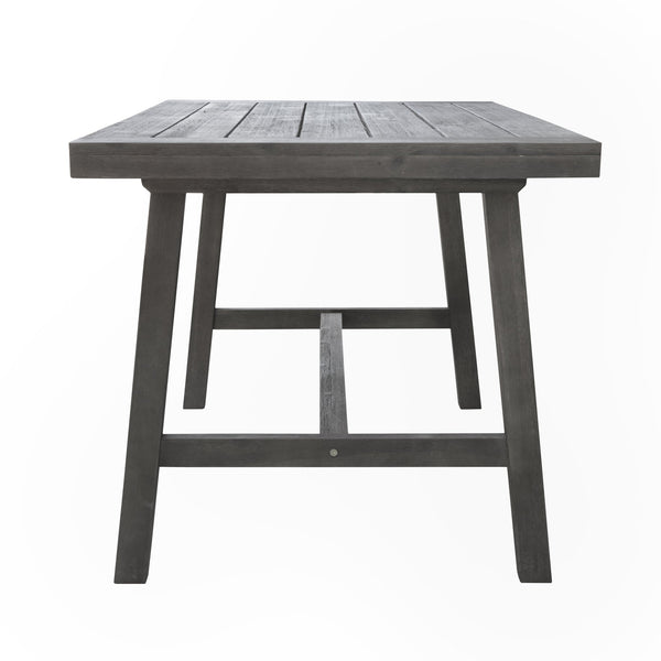 English Elm Miami Outdoor Patio Picnic Dining Table - 100% Acacia Hardwood, Durable Weather-Ready Design, 59" L Gray Wash B093P401105