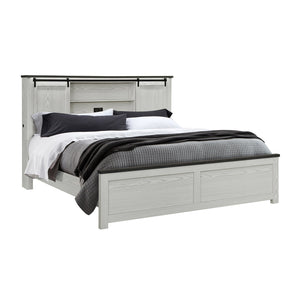 English Elm Avery Solid Wood 5PC Bedroom Set with Bookcase Headboard, Low Profile Bed and Spacious Drawers Beige1 King B201S00401