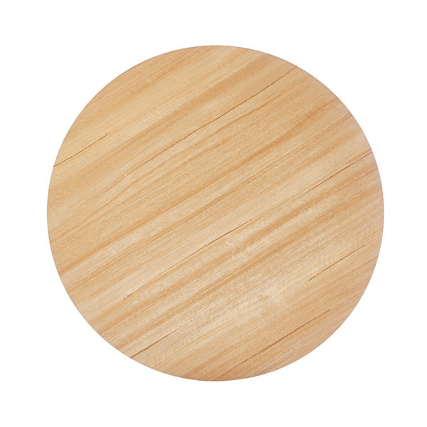 English Elm 31.5" Round Mdf Pedestal Dining Table Mid-century Modern Sculpted Base Seats Four Oak W234P405177