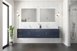 English Elm Navy Solid Wood Double Bath Vanity 84-in Top Compatible, Soft-Close Drawers, Spacious Storage B2731P258543