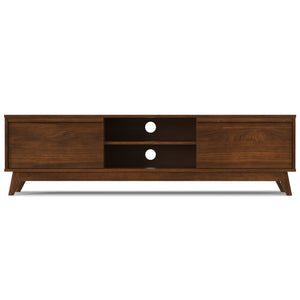 English Elm Lennon 72 inch Low TV Stand with Solid Wood Veneer, Mid-Century Modern, Cable Management, Durable Finish Walnut B136P261844
