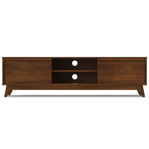 English Elm Lennon 72 inch Low TV Stand with Solid Wood Veneer, Mid-Century Modern, Cable Management, Durable Finish Walnut B136P261844