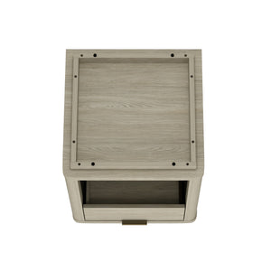 English Elm Evelyn Natural 20" Nightstand with 1 Drawer & Open Shelf, Rounded Edges, Sleek Pulls, Raised Base B365P398518