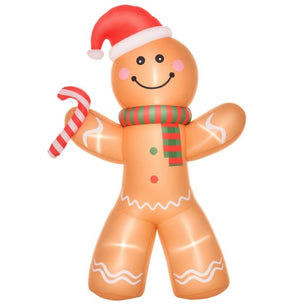 English Elm Outdoor 8 Foot Gingerbread Man Inflatable Holiday Yard Decor with Led Glow T3971P413122