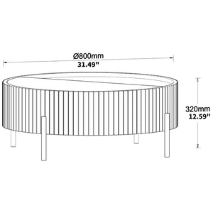 English Elm Round Wood Grain Coffee Table with Rotating Top and Hidden Storage for Modern Living W2085P399026