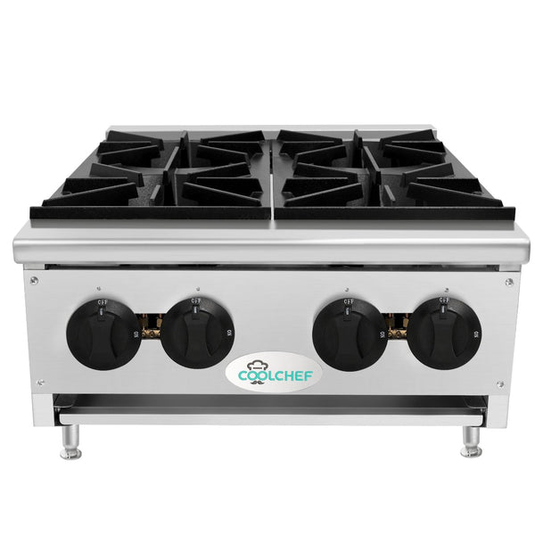 English Elm 120,000 Btu Four Burner Commercial Gas Hot Plate Dual Fuel Countertop Range W3629P462153
