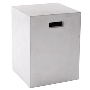 Sunpan CASTOR End Table - Urban Chic Accent Piece with Industrial Concrete Look for Modern Living Spaces White 68016