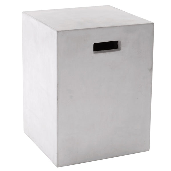 Sunpan CASTOR End Table - Urban Chic Accent Piece with Industrial Concrete Look for Modern Living Spaces White 68016
