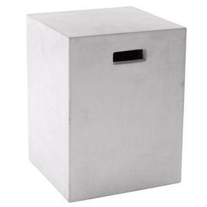 Sunpan Castor End Table - Urban Chic Concrete Design Perfect for Modern Interiors and Stylish Outdoor Spaces White