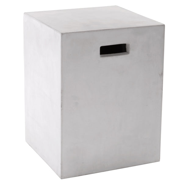 Sunpan Castor End Table - Urban Chic Concrete Design Perfect for Modern Interiors and Stylish Outdoor Spaces White