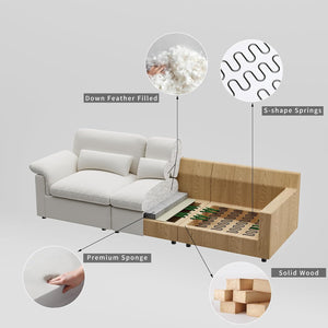 English Elm Cloud Modular Sectional Sofa - Plush Down-Filled Comfort With Washable Chenille Covers & Storage T3966S00001