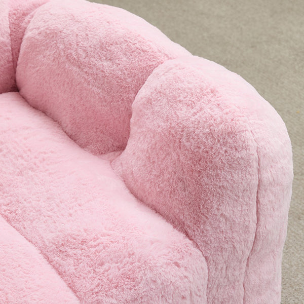 English Elm Lotus Oversized Bean Bag Sofa Memory Foam Filled Accent Chair for Living Room Pink W2311P457273