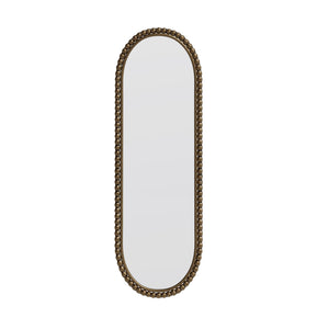 English Elm Iron Oval Retro Mirror with Antique Finish - Decorative Wall Hanging for Living Room & Entryway (Elegant) Gold W757P266576