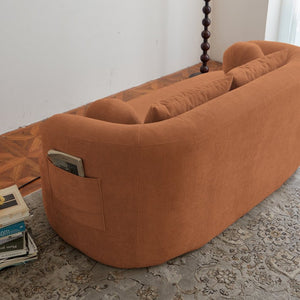 English Elm Sofa-in-a-box, Chenille Loveseat Frameless Foam 2 Seater for Modern Living Spaces Orange W668P381894