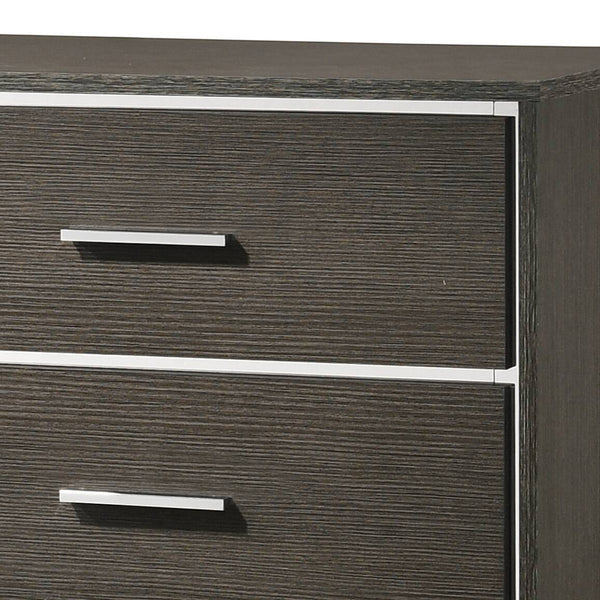 English Elm Escher Eight-Drawer Modern Oak-Style Dresser with Soft-Close Glides, Dovetail Construction, Dust-Proof Gray,Oak 60 L x 20 W x 44 H B2726P261877