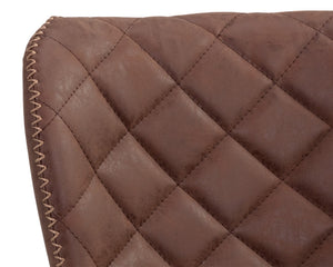 Sunpan Lyla Stylish Barstool Set of 2 with Diamond-Stitched Seat and Chic Gold Accents for Modern Spaces Antique Brown