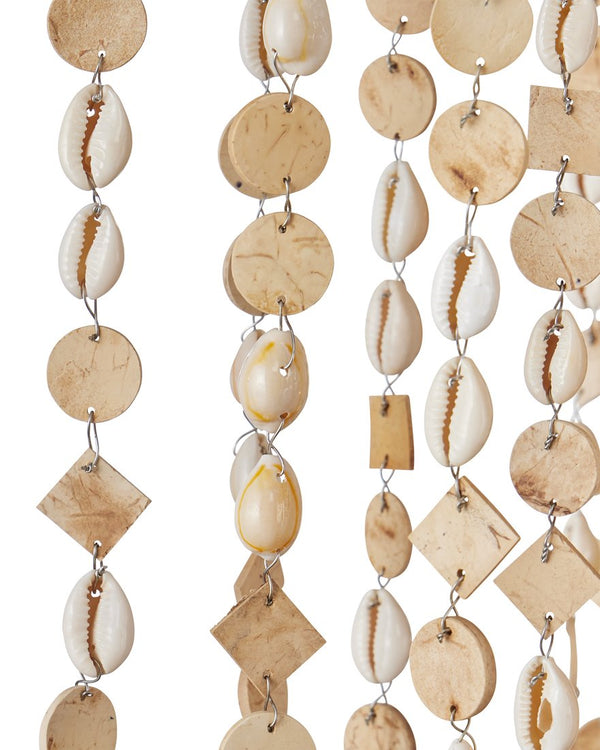 Currey & Company Kealia Large Chandelier - Stunning Biophilic Design With Hand-beaded Shells And Adjustable Height Natural Coco Shells ,Shells ,Wrought Iron 9000-1301-currey-company