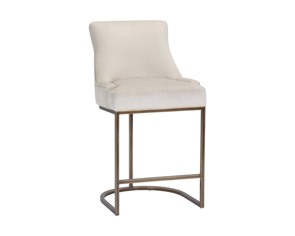Sunpan Florence Counter Stool - Elegant Rustic Bronze Frame with Moisture Repellant Performance Fabric Piccolo Prosecco