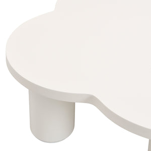 English Elm VIBE Petal-Shaped Modern Coffee Table Set of 2 with Roman Column Legs, Glass Top, Safe Rounded Corners SJ000135AAK